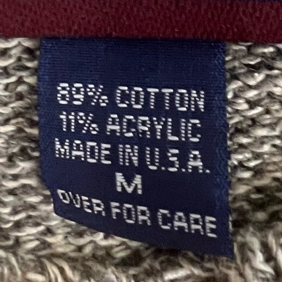 90S Liberty Beige Grey Fair Isle Chunky Knit Grandpa Sweater Mens medium - Picture 10 of 10